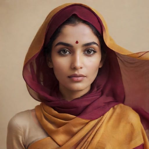 The Beauteous Scarf Veiling An Indian Beauty