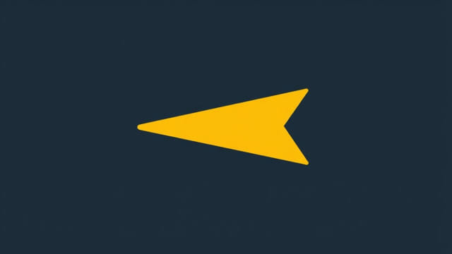 Yellow Pennant Sign Pointed Right