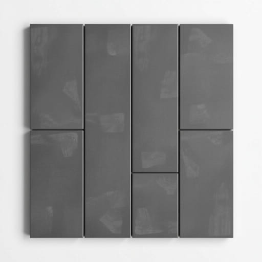 Unglazed Charcoal Herringbone Porcelain Mosaic