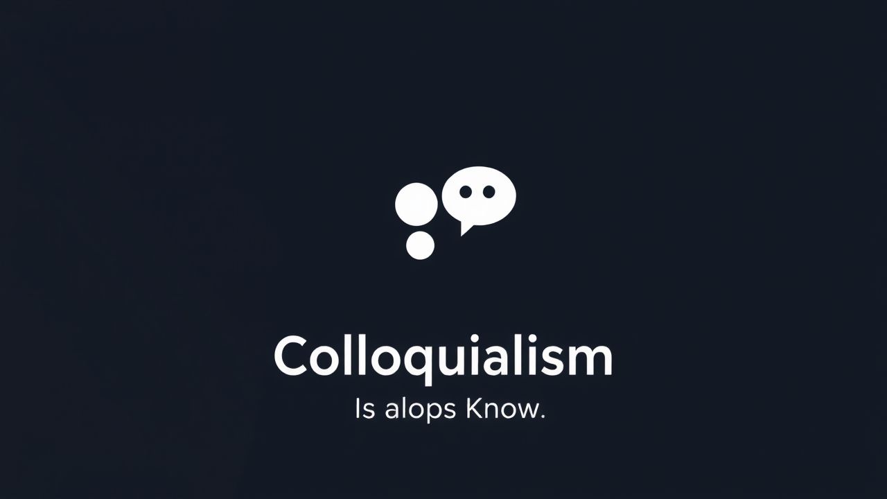 Colloquialism Is Also Known As