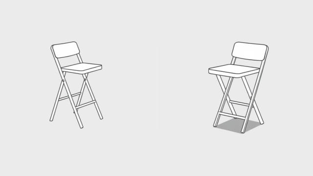 folding bar stool with backrest