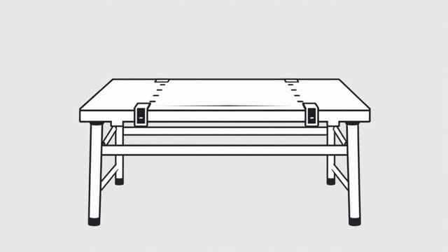 folding work table with clamps