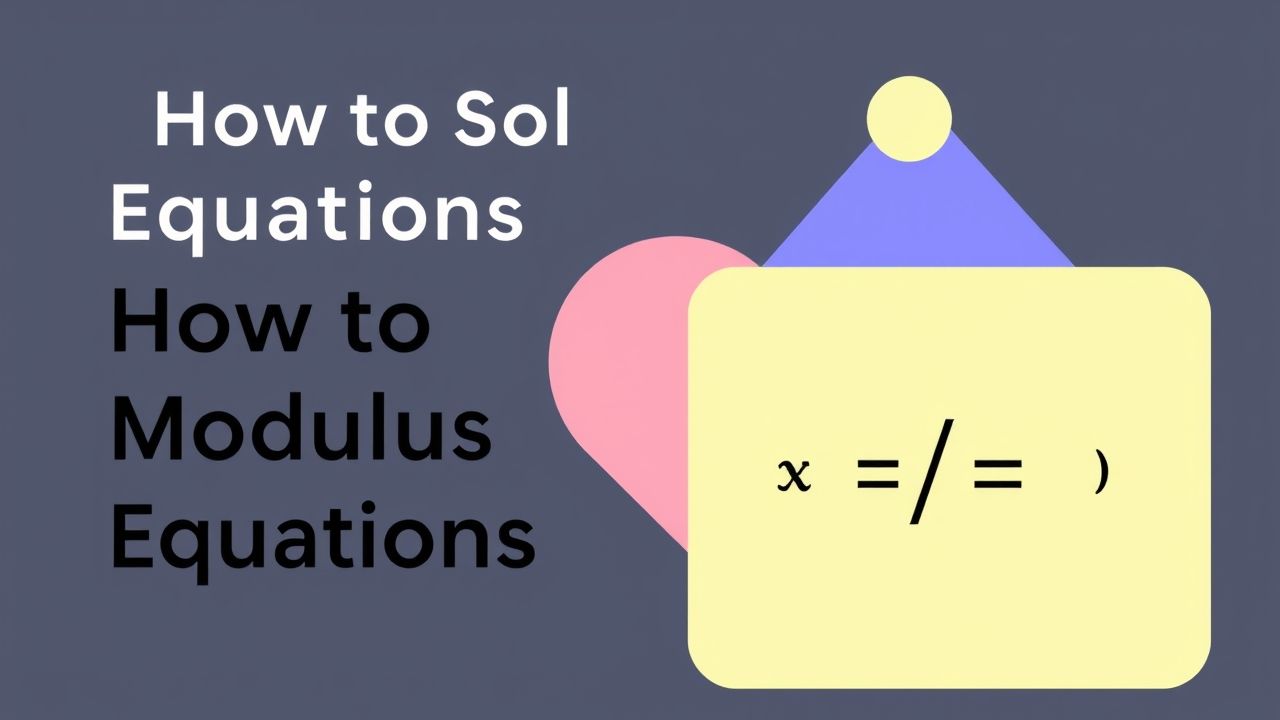 How to Solve Modulus Equations